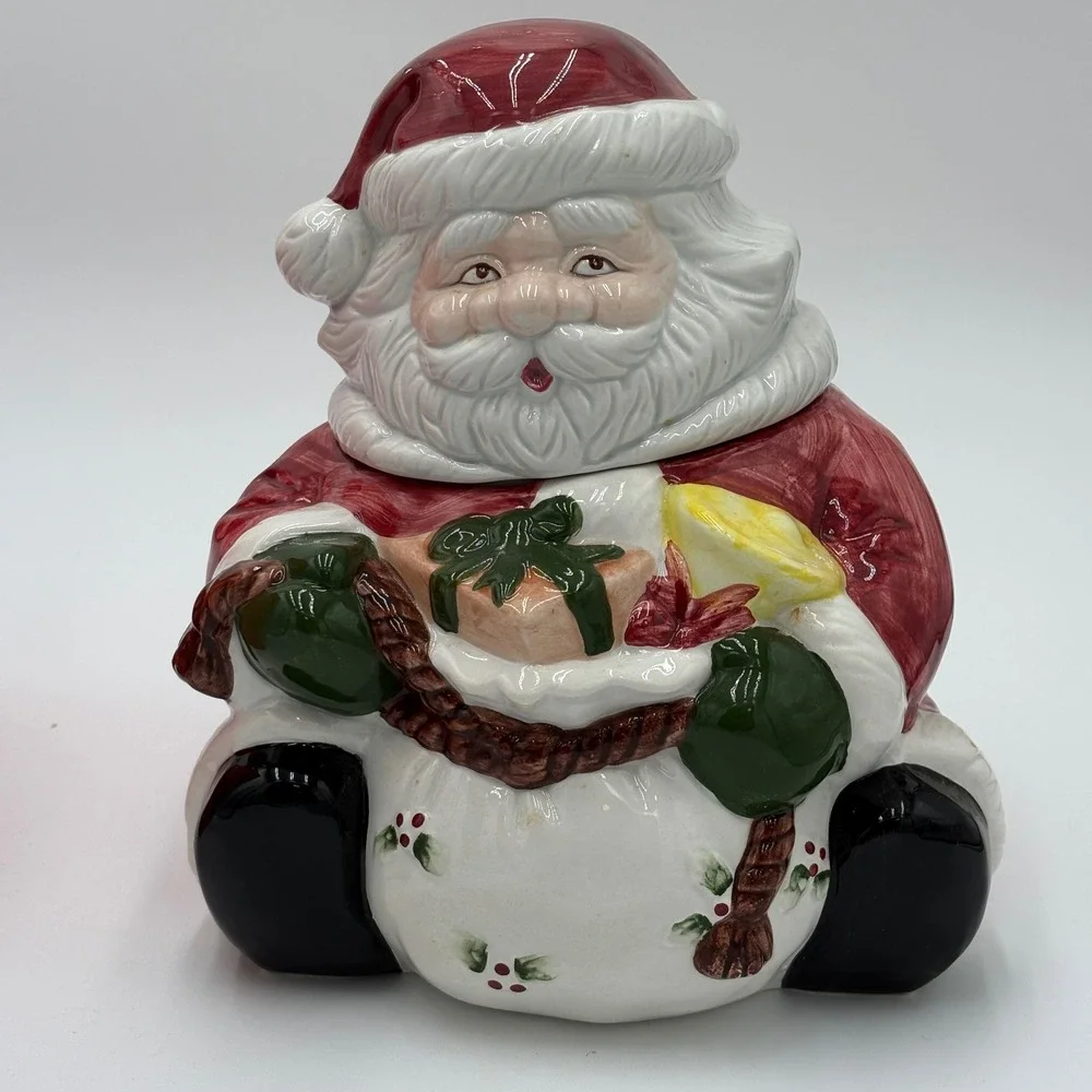 Vintage Ceramic‎ Santa Claus Cookie Jar Christmas Holiday Decor